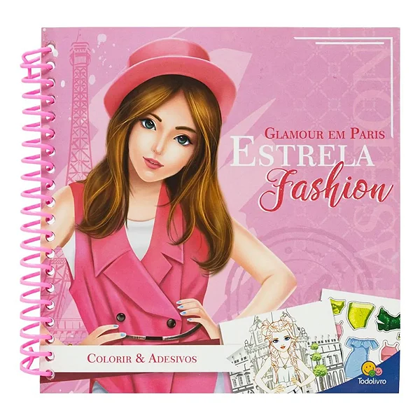 LIVRO ESTRELA FASHION  COLORIR E ADESIVOS GLAMOUR EM PARIS