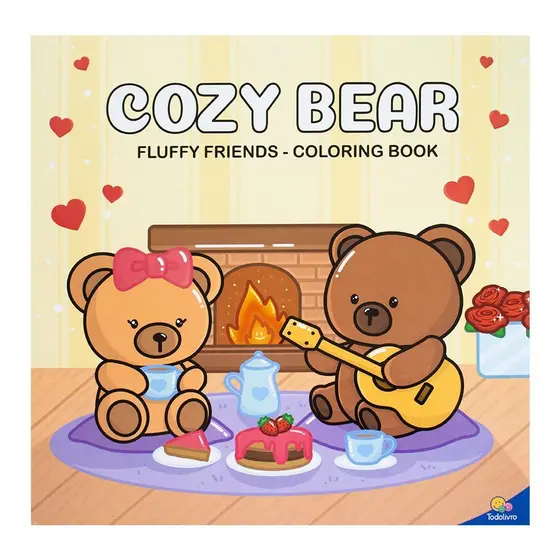LIVRO DE COLORIR FLUFFY FRIENDS COZY BEAR