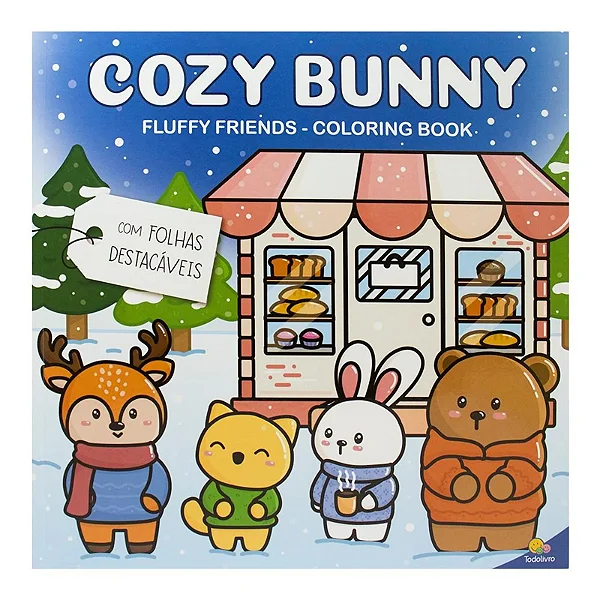 LIVRO DE COLORIR FLUFFY FRIENDS  COZY BUNNY