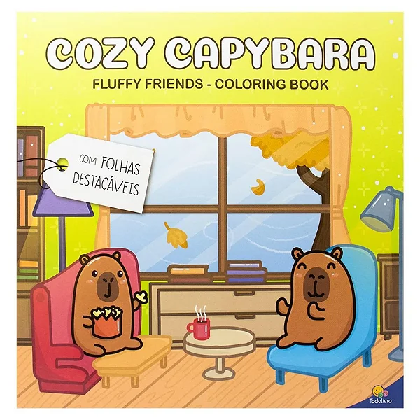 LIVRO DE COLORIR FLUFFY FRIENDS COZY CAPYBARA