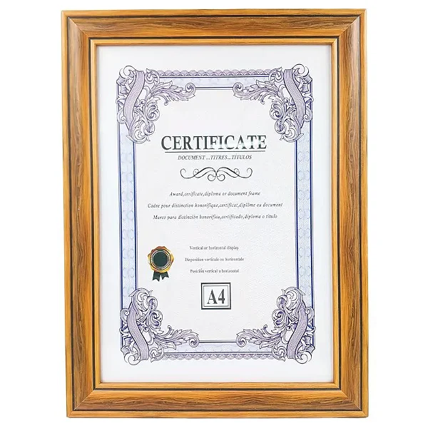 PORTA RETRATO PARA FOTO E CERTIFICADO21X29,7CM MDF