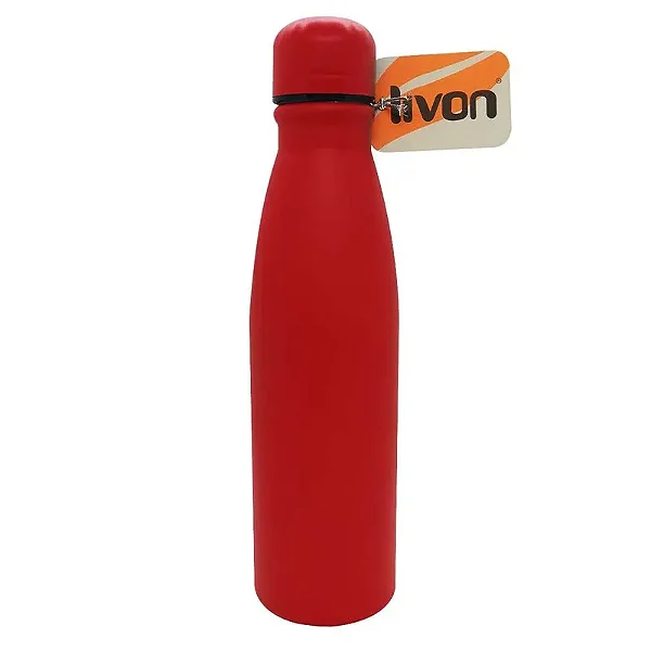 GARRAFA 650ML LISA ALUMINIO VERMELHA