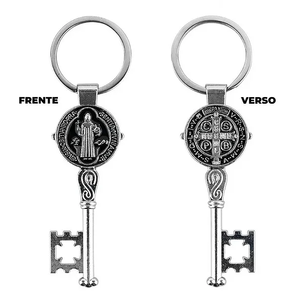 CHAVEIRO CHAVE SAO BENTO 10CM METAL