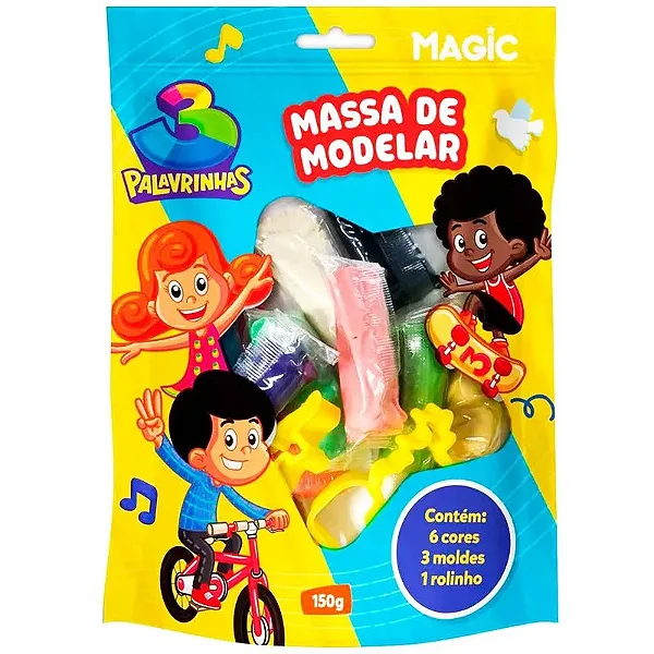 MASSA MODELAR COM MOLDE 150G 3 PALAVRINHAS