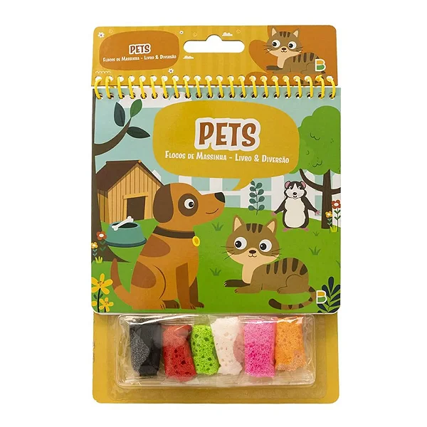 LIVRO E DIVERSAO PETS COM FLOCOS DE MASSINHA