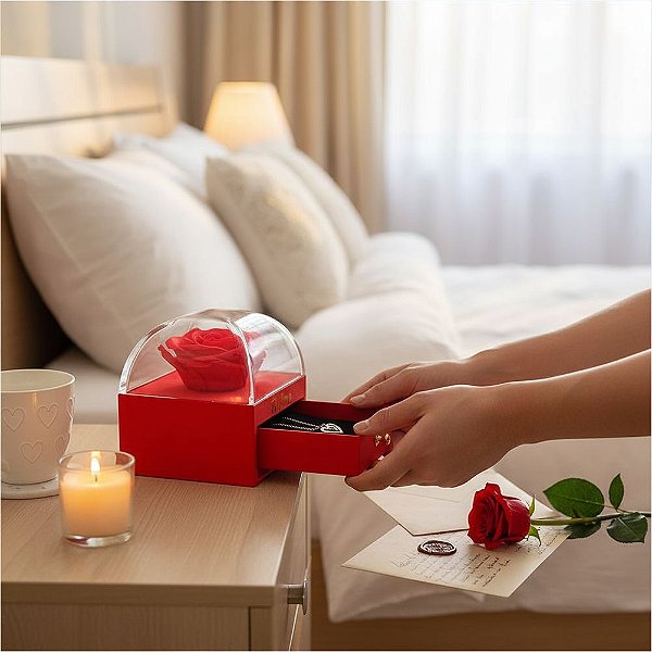 Porta Jóia Amor Decorativo 7x7cm