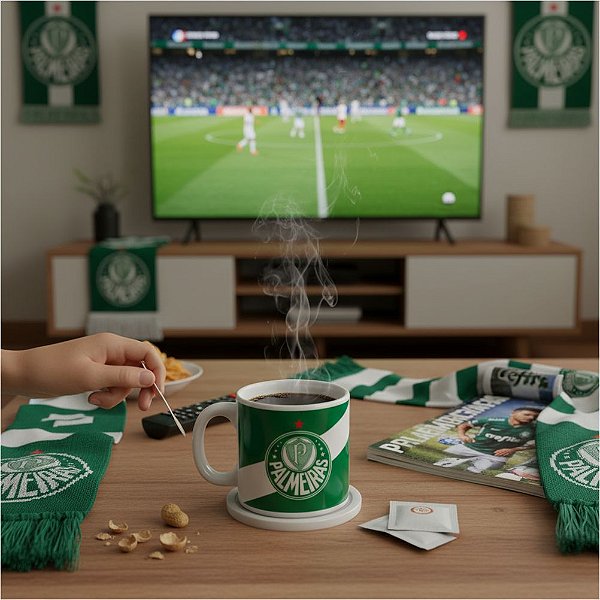 Mini Caneca Palmeiras 120ml em Porcelana oficial
