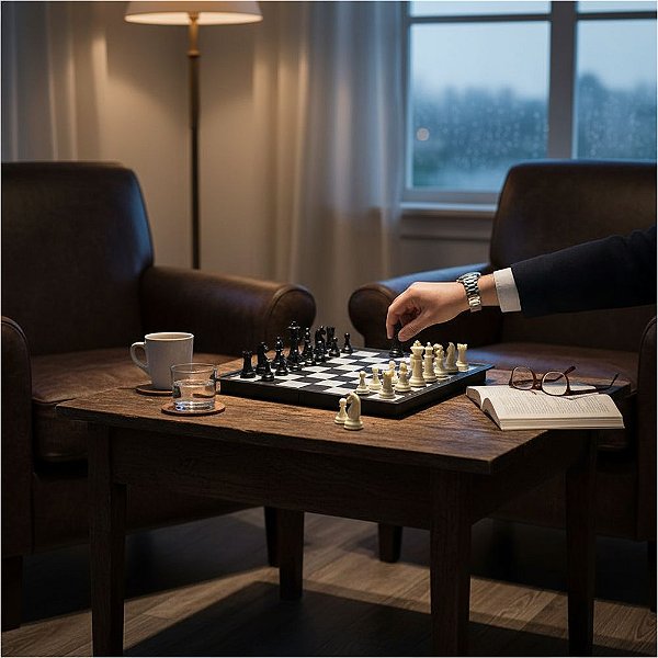 Jogo de Xadrez Magnético 25cm em Plástico