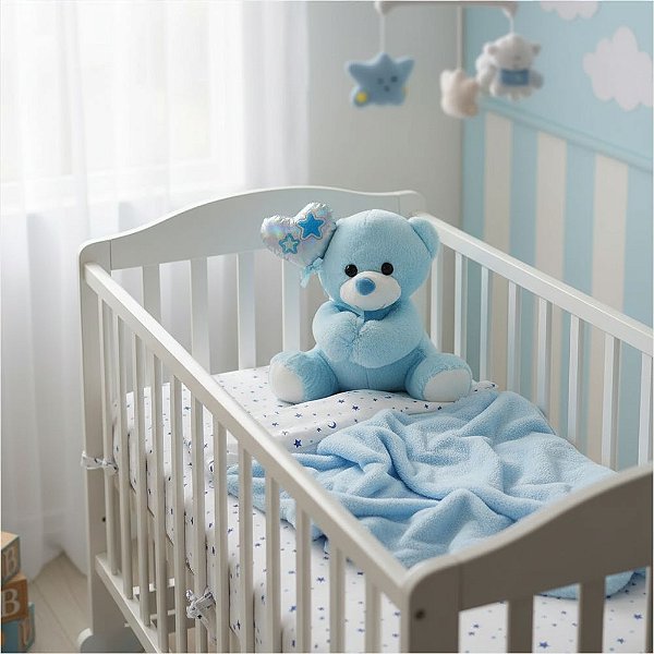 Urso de Pelúcia C/ Coração 22cm em Poliéster Fizzy