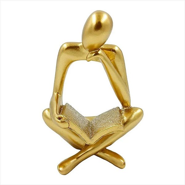 Mulher Leitura Decorativa 9,3x13,5cm em Resina