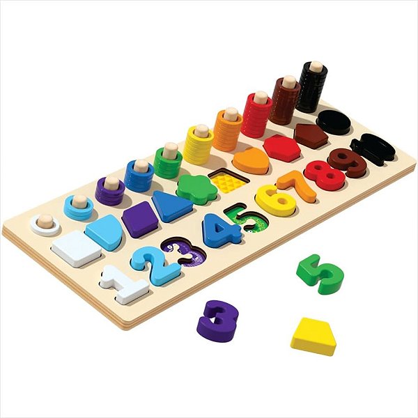 Tabuleiro Sensorial Montessori Brinquedo Encaixe Madeira