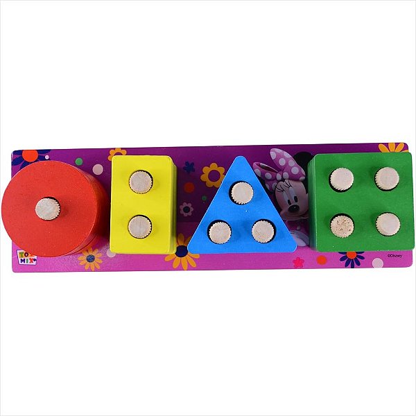 ENCAIXE DIVERTIDO DISNEY  FORMAS E CORES 17PC MDF UN MINNIE