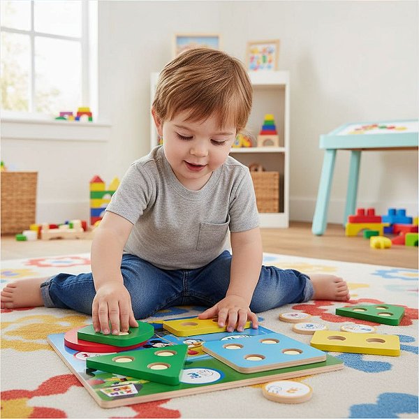 ENCAIXE DIVERTIDO DISNEY FORMAS E CORES  17PC MDF UN MICKEY