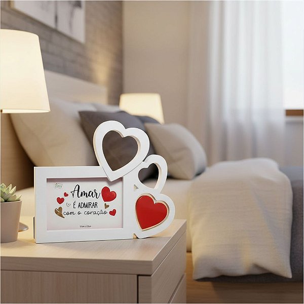 PORTA RETRATO CORACAO GIRATORIO HORIZONTAL PARA FOTO 10x15