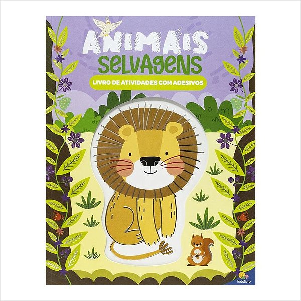 LIVRO DIVERSAO E ADESIVOS ANIMAIS SELVAGENS