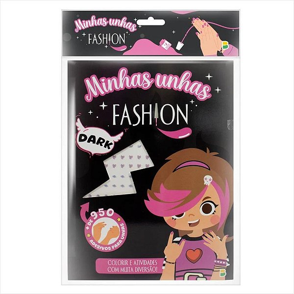 LIVRO DE ADESIVOS MINHAS UNHAS FASHION DARK