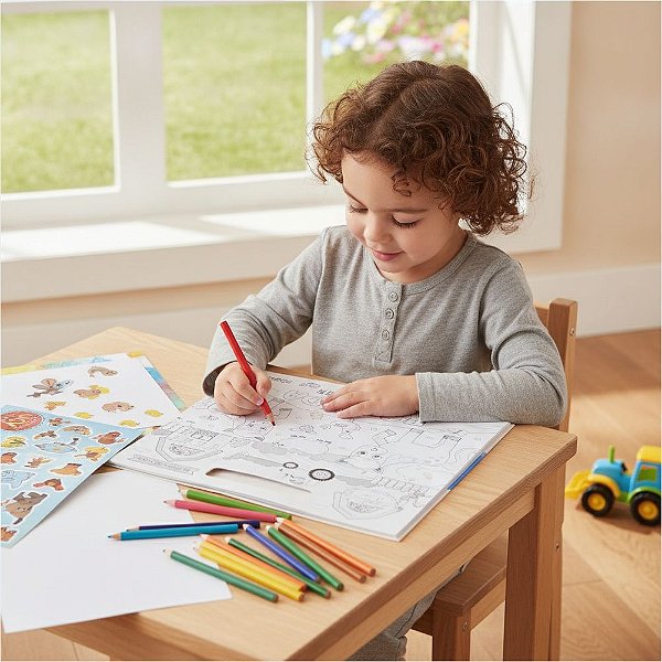 LIVRO PARA COLORIR COM 100 ADESIVOS FAZENDA