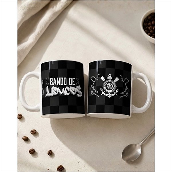 CANECA CERAMICA RETA 300 ML CORINTHIANS BANDO DE LOUCOS