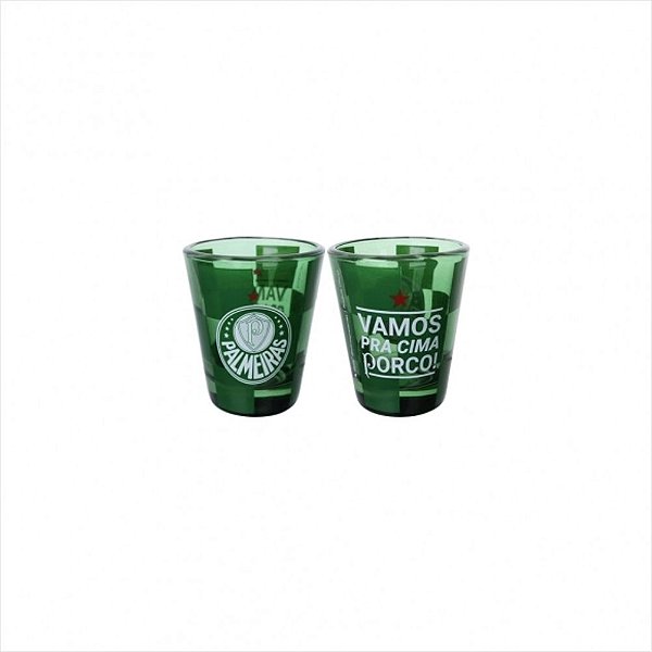 Copo Shot de Vidro Palmeiras 55 ml com 2 Peças Oficial