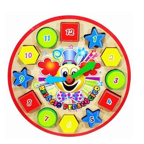 Relógio Pedagógico Colorido Aprendizado Infantil Divertido