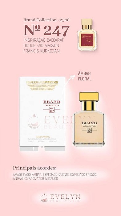 Brand Collection 247 - Inspirado no BACCARAT ROUGE - 25ml