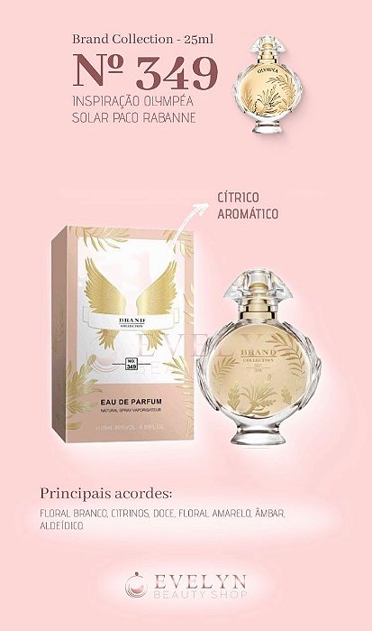 Brand Collection 349 - Inspirado no OLYMPEA SOLAR PACO RABANNE - 25ml