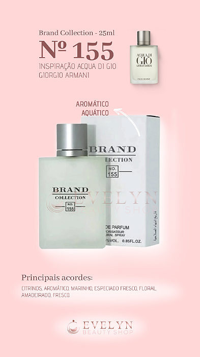 Brand Collection 155 - Inspirado no ACQUA DI GIO GIORGIO ARMANI - 25ml