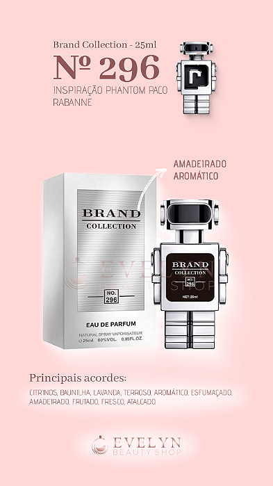 Brand Collection 296 - Inspirado no PHANTON PACO RABANNE - 25ml