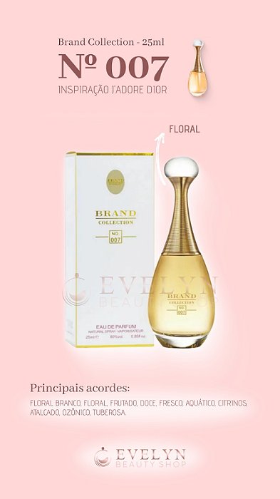 Brand Collection 007 - Inspirado no J'ADORE - 25ml