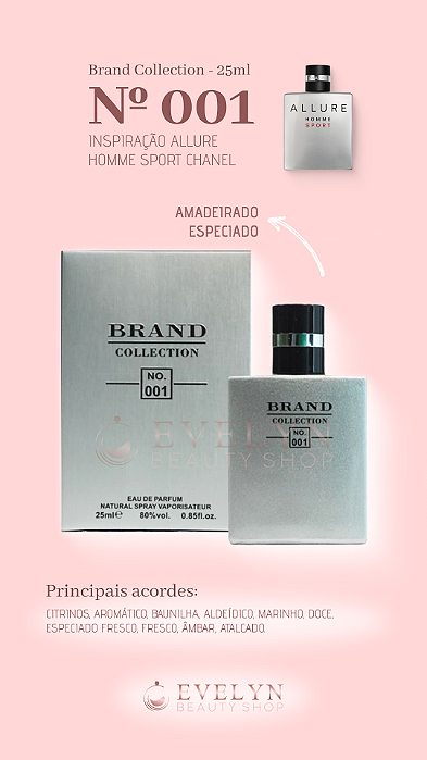 Brand Collection 001 - Inspirado no ALLURE HOMME SPORT - 25ml