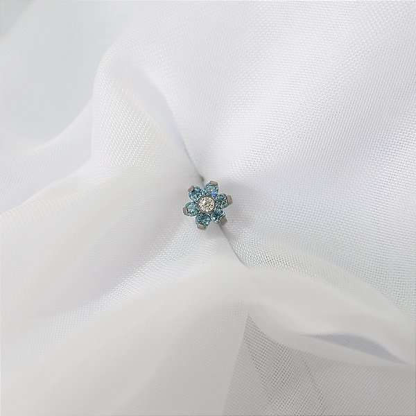 Flor Azul G - Titânio