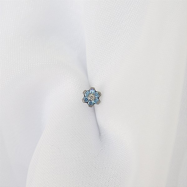 Flor Azul M - Titânio