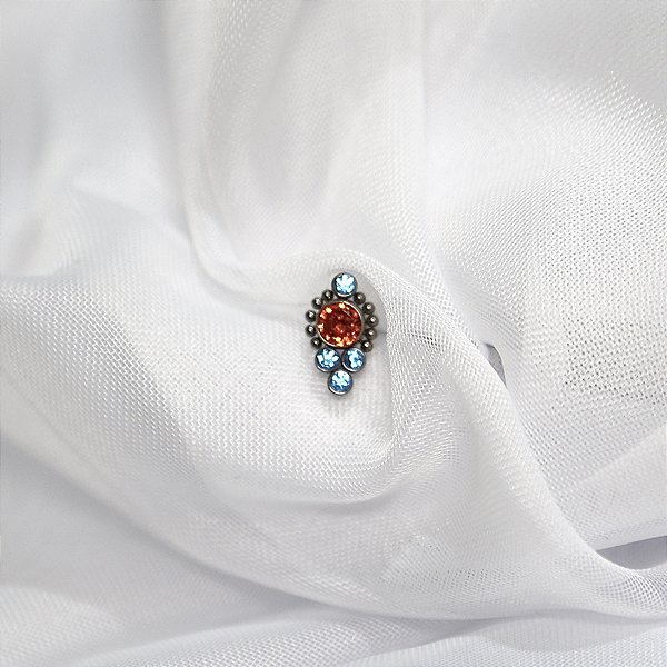 Ornamental Laranja e Azul M - Titânio