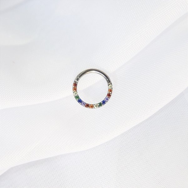 Argola Ariel Colorida - Titânio