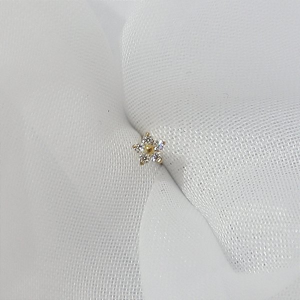 Mini Flor Branca  - Titânio