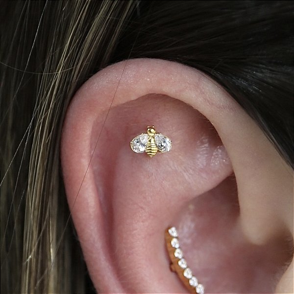 Piercing Abelha cravejada - Titânio