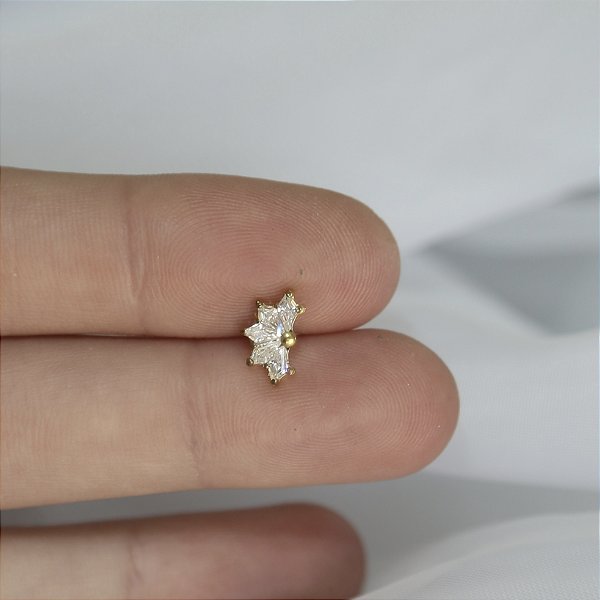 Piercing Meia flor  - Titânio