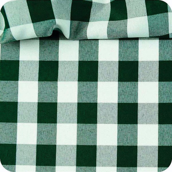 Tecido Oxford Xadrez Médio Verde Musgo 100% Poliéster - 0,50 CM x 1,50 LARG