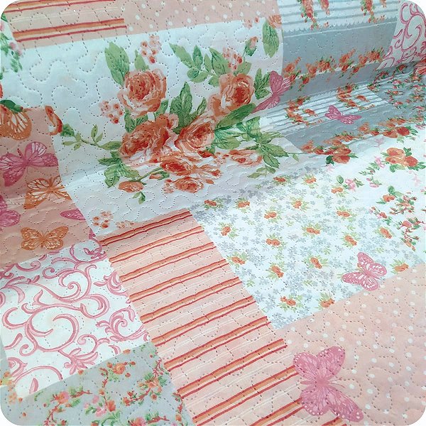 Matelassê Dupla Face Estampado - 1 METRO x 2,40 LARGURA