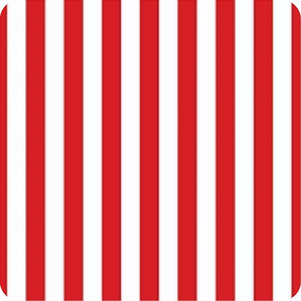 Tricoline Estampado Listrado Médio Vermelho 100% Algodão - 0,50 METRO x 1,50 LARGURA