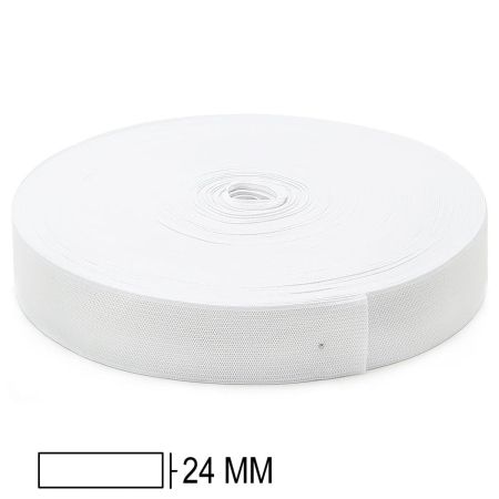 Elástico Jaraguá Zanotti branco n.25 24mm - rolo com 25m