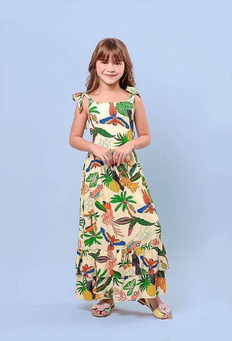 Vestido Tropical longo