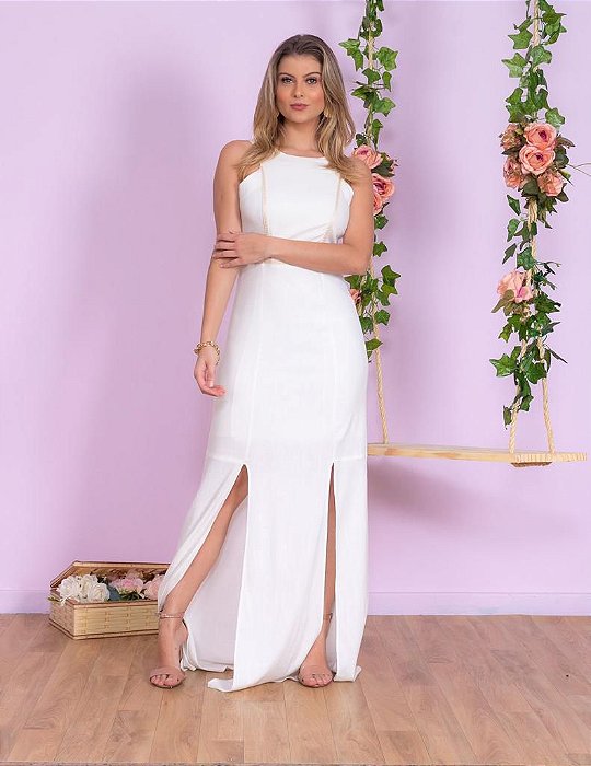 Vestido Adulto Issa off white - Coleção Mãe & Filha