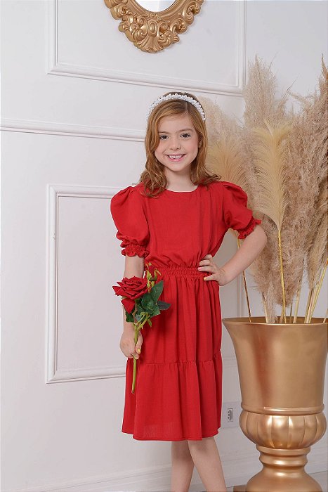 Vestido Romântico vermelho