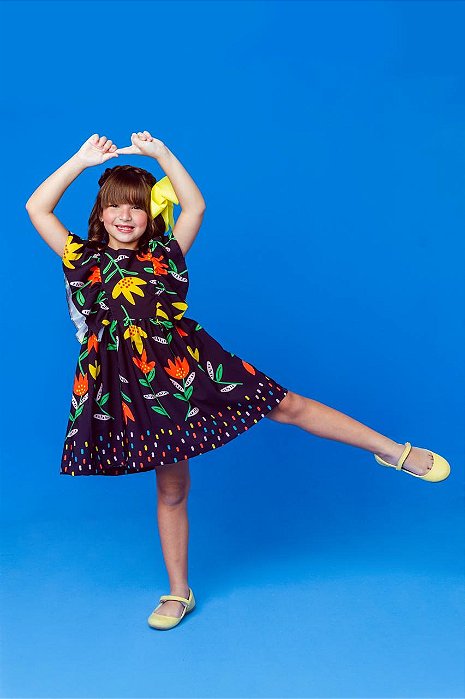 Vestido tulipas - preto
