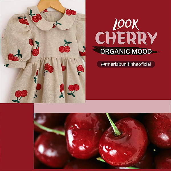 Vestido Cherry em linho - cerejinha