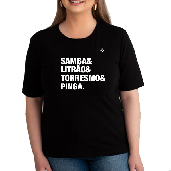CAMISETA SAMBA, LITRÃO, TORRESMO E PINGA