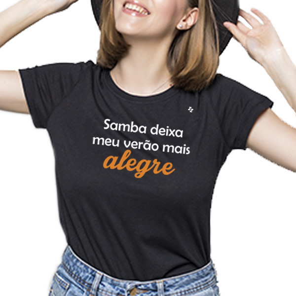 CAMISETA SAMBA DEIXA MEU VERÃO MAIS ALEGRE