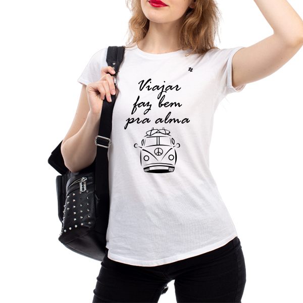 CAMISETA VIAJAR FAZ BEM PRA ALMA