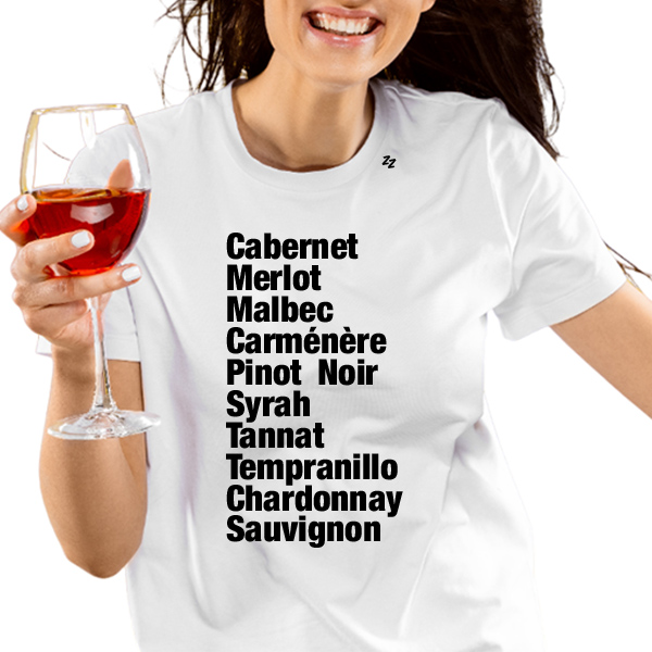 CAMISETA TIPOS DE VINHO